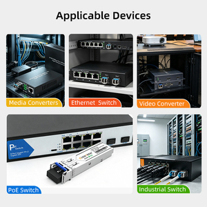 GIANTECH 20KM BIDI SFP 1.25G ไฟเบอร์เดี่ยว 1310nmTx/1550nmRx WDM LC SFP ตัวรับส่งสัญญาณไฟเบอร์ 5G POE ใช้งานร่วมกับ H3C ได้ - Product Image 2