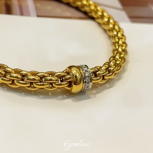 สร้อยข้อมือโซ่จักรยานสีทอง14K/18K, กำไลข้อมือยางยืดขอบ12g เครื่องประดับสำหรับทุกเพศสุดหรู - Product Image 5