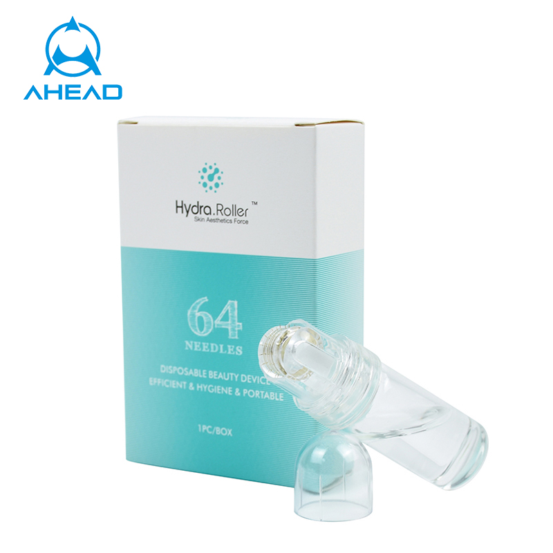 Портативный Дерма лифтинг лица 64 золотыми наконечниками дермароллер титановый микроиглы Дерма ролик для личной гигиены дома стекло