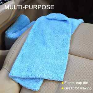 Serviette en microfibre grise sans bords 500 GSM, en polaire corail, avec revêtement céramique NANO (80 % polyester, 20 % polyamide) pour le detailing automobile - Product Image 4