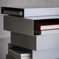 Table console moderne empilable en acier inoxydable, étagère de rangement ouverte géométrique argentée, mobilier de salon pour maison, appartement, hôtel