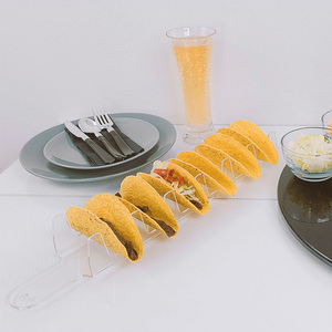 Supporto per Tacos in Acrilico Trasparente con 6 Scomparti, Vassoio per Tacos in Plexiglass con Manico per Casa - Product Image 2