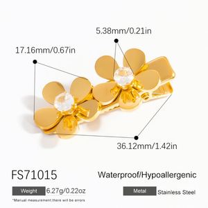 Horquilla de Acero de Titanio con Perlas y Oro de 18K, Lujo Ligero, Adorno para el Cabello que No se Desvanece, Clip de Presión Femenino de Alta Calidad, Venta al por Mayor para Aniversarios - Product Image 6