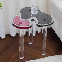 Luxuriöser Speziell Geformter Klarer Acryl-Konsolentisch Unregelmäßiges Design Beistelltisch Wohnzimmer Heim-Möbel