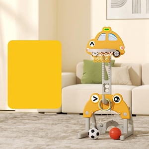 Canasta de Baloncesto para el Hogar Estilo Coche, Soporte de Plástico Elevable para Interiores, Juguete Educativo Multifuncional para Bebés con Puerta de Fútbol - Product Image 6