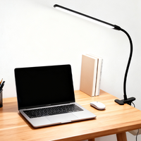 Lampe de bureau LED à intensité variable avec pince, lampe de bureau LED en alliage d'aluminium avec pince, lampe de table flexible