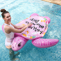 Bouée gonflable en PVC tortue rose, lit flottant gonflable pour piscine, radeau flottant tortue mignon pour piscine d'été (vente en gros)