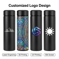Bouteilles d'eau intelligentes personnalisées avec logo, 500 ml, avec affichage numérique de la température sur le couvercle, thermos