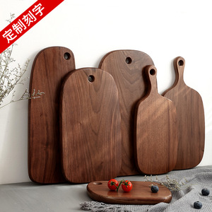 Tabla de cortar de madera de nogal negro de 34x20 cm, madera maciza para uso en la cocina del hogar, tabla de picar - Product Image 5