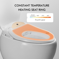 WC japonais moderne monobloc en céramique en forme d'œuf avec bidet électrique intelligent, chasse d'eau à siphon et abattant automatique
