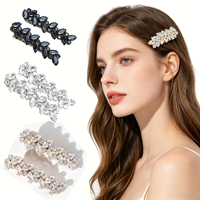Barrettes à cheveux chic et scintillantes en zircon taille marquise, 2 pièces, multicolores, pour femmes, usage quotidien, mariage, bal de promo, demoiselle d'honneur, accessoires pour cheveux