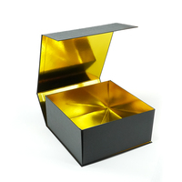 Caja de Regalo Plegable de Papel Negro de Lujo Personalizada, Caja de Embalaje de Papel Magnético con Cierre de Solapa Magnética