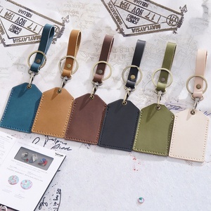 Vintage Handmade Genuine Leather Business Card Holder RFID Blocking 4 in Mini Protective Cover - Product Image 5