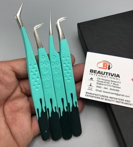 Pinzas de pestañas profesionales de acero inoxidable sólido de agarre fuerte/Proveedor profesional Pinzas de pestañas clásicas y de volumen - Product Image 5