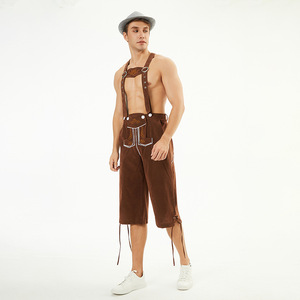 2 unids/set adulto bávaro Oktoberfest Lederhosen disfraz alemán Festival cerveza <span class=keywords><strong>hombre</strong></span> Cosplay Halloween fiesta vestido - Product Image 5