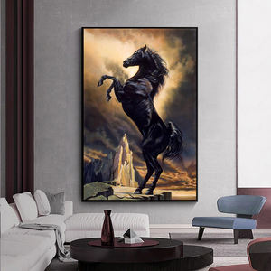 Cuadros décor moderne Animal <span class=keywords><strong>noir</strong></span> <span class=keywords><strong>blanc</strong></span> <span class=keywords><strong>cheval</strong></span> affiches imprime photos grand <span class=keywords><strong>cheval</strong></span> art peinture murale toile - Product Image 1
