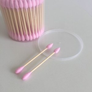 Nhà Máy Trực Tiếp 300Pcs Biểu Tượng Tùy Chỉnh Màu Bông Dùng Một Lần Hai Đầu Tai Chất Tẩy Rửa Với Thanh Tre Kích Thước Lớn Bông Gạc - Product Image 4