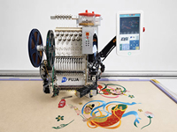 Machine à broder multifonctionnelle informatisée à grande vitesse FUJA à tête unique, 12 ou 15 aiguilles, avec broderie de perles et cordon plat à sequins