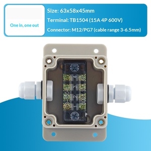 68x58x45mm <b>Waterproof</b> Junction <b>Box</b> One-in-one-out 15A Terminal Block PG7 Cable Gland Enclosure Terminal <b>box</b> - Product Image 2