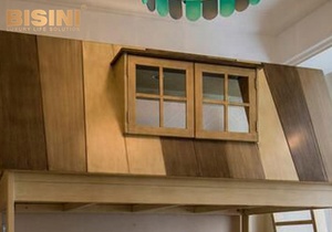 Cama Litera de Madera Maciza de Color Natural con Diseño de Casa de Árbol de Príncipe y Princesa, <span class=keywords><strong>Muebles</strong></span> para Dormitorio <span class=keywords><strong>Juvenil</strong></span> - Product Image 3