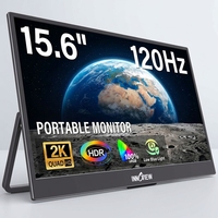 Écran portable IPS noir de 15,6 pouces, 1440P QHD, rapport de contraste 1000:1, angle de vision de 178°, avec protection des yeux, pour les professionnels