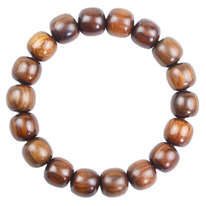 Black Rosewood Barrel Bead <b>Bracelet</b> 11x12mm 18pcs Wooden Jewelry For Men Women Everyday Wear Cultural Collectible - Product Image 5