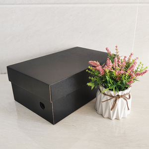 Multi Color <b>Cardboard</b> <b>Shoe</b> <b>Box</b> With Handle Hole Sturdy Corrugated Footwear Storage And Packaging <b>Box</b> - Product Image 3