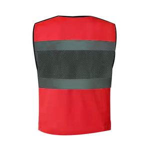 เสื้อกั๊กสะท้อนแสงสีแดง YS Hi Vis มาตรฐาน ANSI Class 1 แห้งเร็ว มีหลายกระเป๋า พร้อมโลโก้ สำหรับงานอุตสาหกรรม เสื้อกั๊กนิรภัย ขายส่ง - Product Image 1