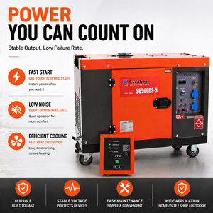 Générateur silencieux 4kva 5kva 6kva 7kva 6.5kva triphasé 50 Hz 60 5000 Watt, pièces de générateur S6500DS-5, excellent rapport qualité-prix - Product Image 4