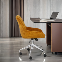 Chaise de bureau pivotante de luxe à dossier haut en cuir PU souple/velours avec appuie-tête et accoudoir en maille Style design moderne