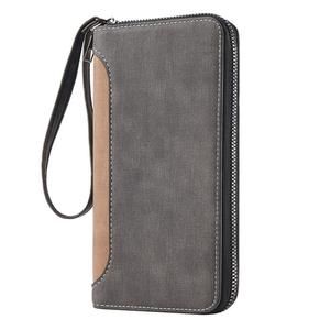 Portefeuille long pour homme, pochette zippée DIY, texture givrée, multifonctionnel, porte-cartes, porte-monnaie, porte-téléphone portable - Product Image 5