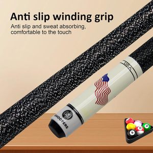 Queue de billard en érable 1/2, pointe de 13 mm, motif drapeau américain, poignée antidérapante enroulée - Product Image 2