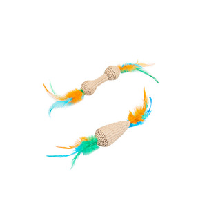 Pet Cat Eco-Friendly Corrugated Paper Feather Splicing Toy Various Shapes Seven Piece Set Fun <b>Dumbbell</b> Oval Circular Toy - Product Image 3