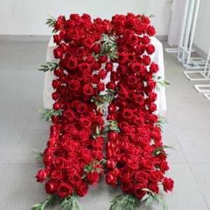 Luxe Soie Artificielle Bourgogne Rose Longue Fleur Coureur Mousse Titulaire Chic <span class=keywords><strong>De</strong></span> Mariage Événement Lieu Table Décoration Fournitures - Product Image 1