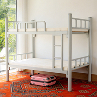 Lit mezzanine pleine taille avec bureau, nouveau cadre en fer forgé, style lit superposé en métal pour dortoirs universitaires