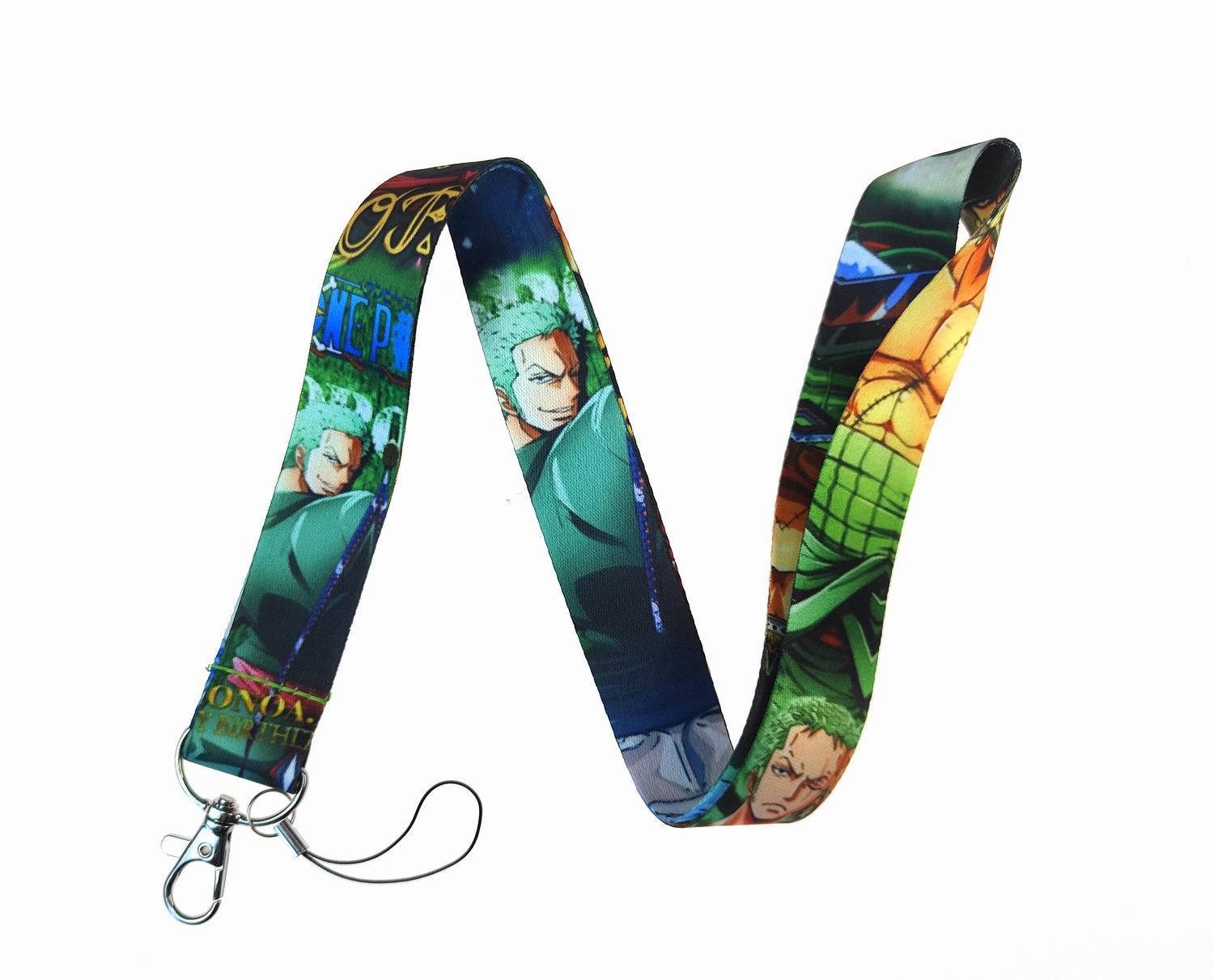 New Style Cool Cartoon One Pieces Lanyard Anti-Lost Neck Strap Satin Card Holder Phone Case Lanyard Accessories Wholesale Custom Image 4