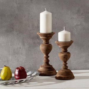 Wooden <b>Candle</b> <b>Pillar</b> Holder in Patina Finished Table Centerpiece Home Decor for Home Hotels & Restaurants - Product Image 4
