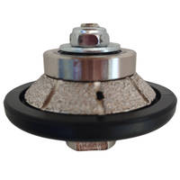 Disque diamanté profilé en E à bords biseautés brasé sous vide avec guide en plastique pour meuleuse d'angle, pour marbre, céramique, porcelaine, verre