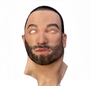 HLC OEM 1PC Topeng Wajah Silikon Pria Tua Nenek Realistis Topeng Silikon Wajah Manusia dengan Wig dan Jenggot untuk Pesta Cosplay - Product Image 4