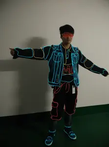 <span class=keywords><strong>Ropa</strong></span> Luminosa con Cable EL de Carnaval, <span class=keywords><strong>Ropa</strong></span> LED Luminosa Lista <span class=keywords><strong>para</strong></span> Usar, <span class=keywords><strong>Ropa</strong></span> de Baile Brillante de Neón, Disfraces <span class=keywords><strong>para</strong></span> Espectáculos Nocturnos - Product Image 6