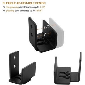 WEKIS Guide de sol inférieur réglable en U pour porte de grange, conception à fond plat, fonction coulissante encastrée, en aluminium, acier et laiton durables - Product Image 4