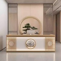 Nouveau comptoir de réception en bois massif durable de style chinois traditionnel pour hôtel et clinique de médecine traditionnelle chinoise