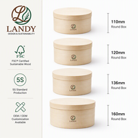 Boîte à gâteau ronde jetable en bois de qualité supérieure avec logo personnalisé, emballage écologique et durable pour cheesecake