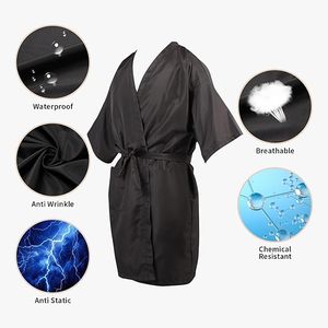 Robe de salon personnalisée avec logo brodé, cape pour client, blouse de <span class=keywords><strong>coupe</strong></span> de cheveux avec lien réglable pour la <span class=keywords><strong>coupe</strong></span> de cheveux, le coiffage - Product Image 3
