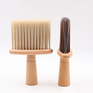 Brosse de barbier en bois de hêtre, douce, plumeau, pour le visage, en Fiber douce, nettoyage des <span class=keywords><strong>cheveux</strong></span>, plate et antidérapante, outil de coiffure pour coupe - Product Image 3