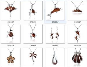 Venta al por mayor de la joyería de la plata esterlina 925 <span class=keywords><strong>Koa</strong></span> Hawaiano de madera collar de estrellas de mar - Product Image 4