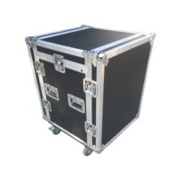 Flight case de haute qualité OEM 8U+4U pour table de mixage DJ et amplificateur, avec amortisseur de chocs, 3 portes, 4 roulettes, support extensible, étanche IP67