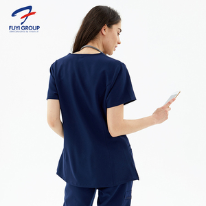Venta al por mayor enfermería Scrubs nueva belleza Scrub OEM ODM LOGO FUYI estilo médico uniformes conjuntos <span class=keywords><strong>de</strong></span> hospital uniformes paramédicos Scrubs - Product Image 4