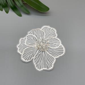 Kain Organza dapat disesuaikan applique bunga Tulle penjualan baru menjahit gaun pernikahan dekorasi manik-manik <span class=keywords><strong>Patch</strong></span> pengantin - Product Image 4