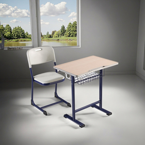 Ensemble de bureau et chaise fixe moderne de haute qualité pour salle de classe primaire et secondaire, en acier, MDF et plastique, Aoyasi PT-0703, pour étudiant - Product Image 5